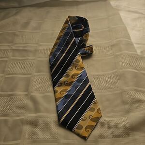Boulevard Club Men Stripped Tie Yellow/ Navy Blue